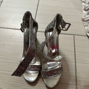 Silver Glitter Women's Heels